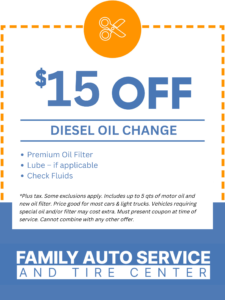 Diesel oil change coupon