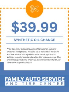 $39.99 SYNTHETIC OIL COUPON